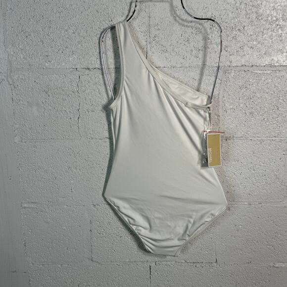 Michael Kors One-Shoulder Underwire One-Piece Swimsuit  white 4 MSRP $102 - Picture 10 of 11